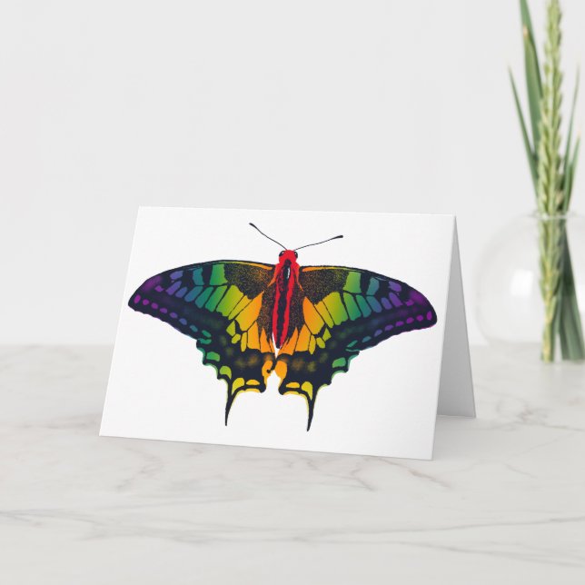 Rainbow Prilag Frack Butterfly Karte (Vorderseite)