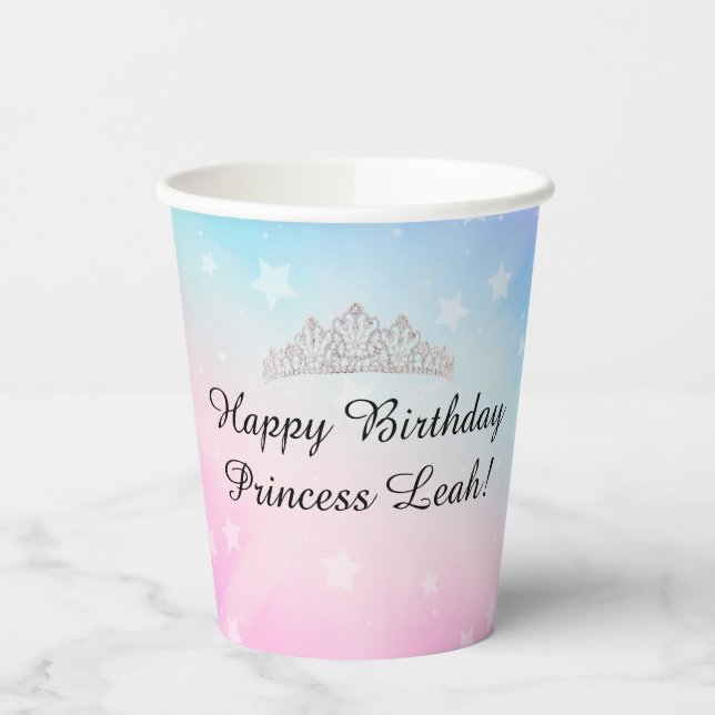 Rainbow Princess Birthday Paper Cups Pappbecher (Links)
