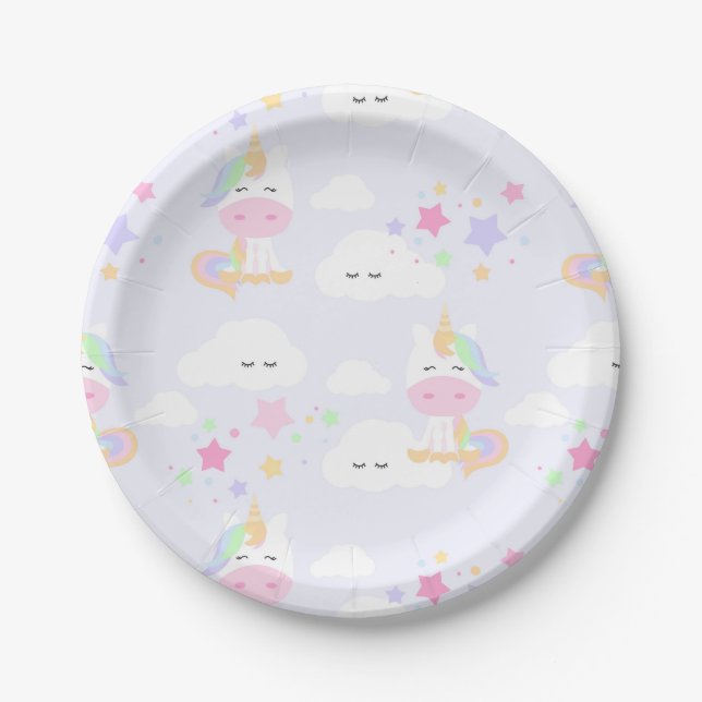 Rainbow Princess Unicorn Party Teller (Vorderseite)