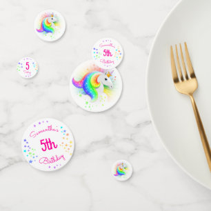 Rainbow Princess Unicorn Personalisiert Geburtstag Konfetti