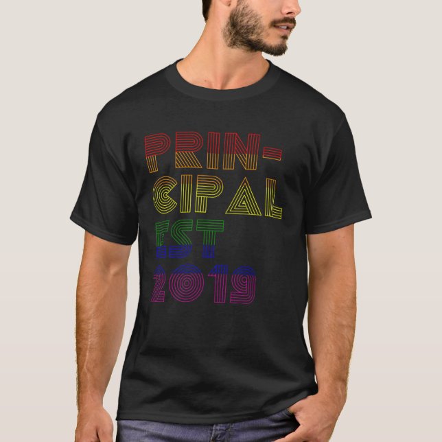 Rainbow Principal Est 2019 Neue Principal School T T-Shirt (Vorderseite)