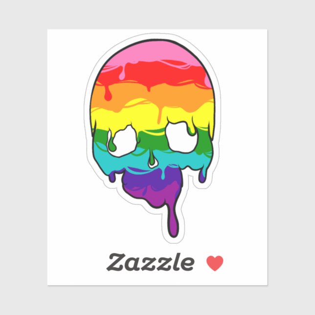 Rainbow Pripping Skull Aufkleber (Blatt)