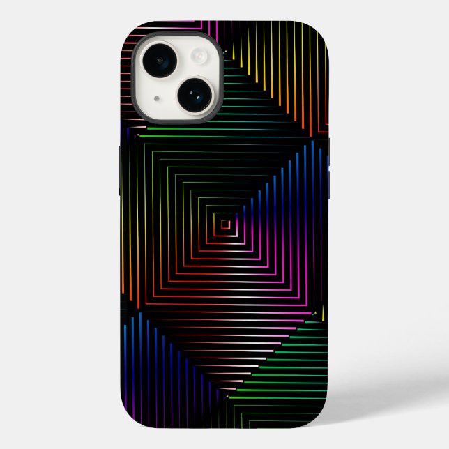 Rainbow Prism auf schwarz Case-Mate iPhone Hülle (Rückseite)