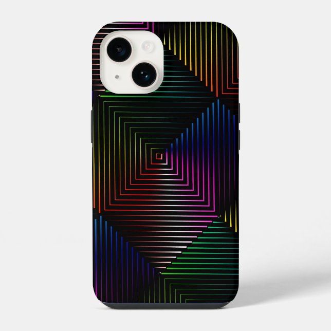 Rainbow Prism auf schwarz iPhone Hülle (Rückseite)