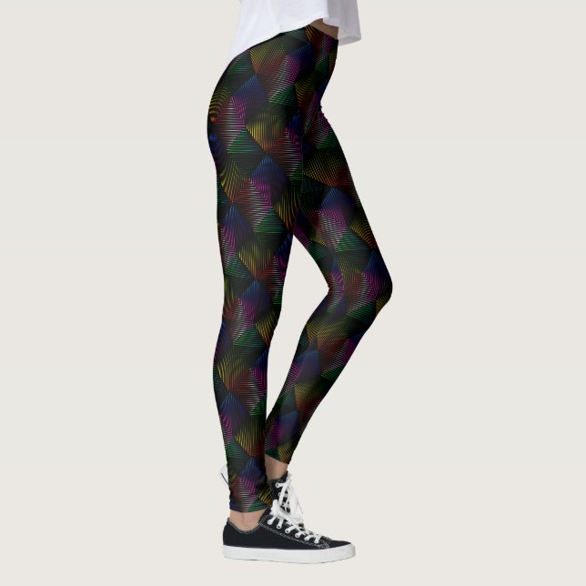 Rainbow Prism auf schwarz Leggings (Rechts)