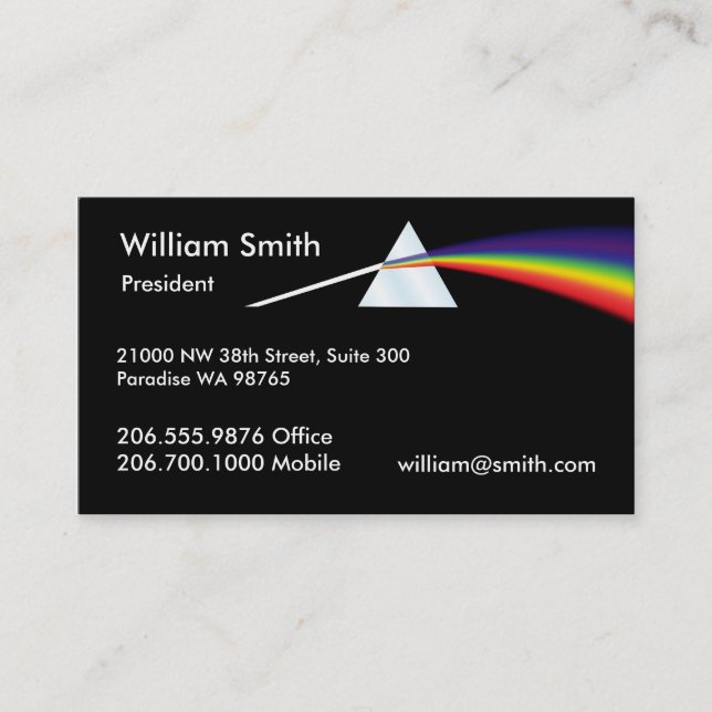 Rainbow Prism Business Card Visitenkarte (Vorderseite)