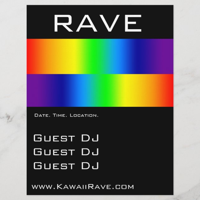 Rainbow Prism Custom Rave Flyer (Vorne)
