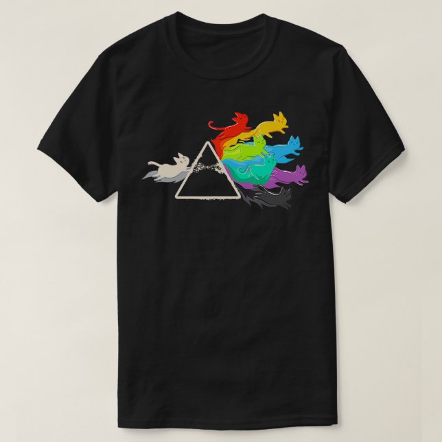 Rainbow Prism Scientific Cat Funny T-Shirt (Design vorne)