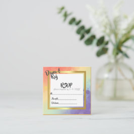 Rainbow Prix mit Gold Frame Wedding RSVP Begleitkarte