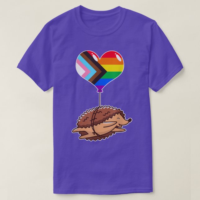 Rainbow Progress Igel seelische Identität Nonbina T-Shirt (Design vorne)