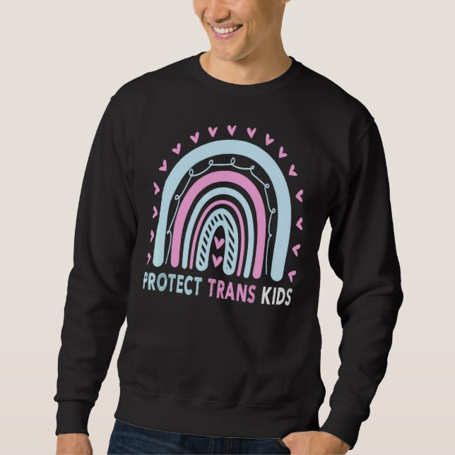 Rainbow Protect Trans Kids Transgender Pride Monat Sweatshirt (Vorderseite)