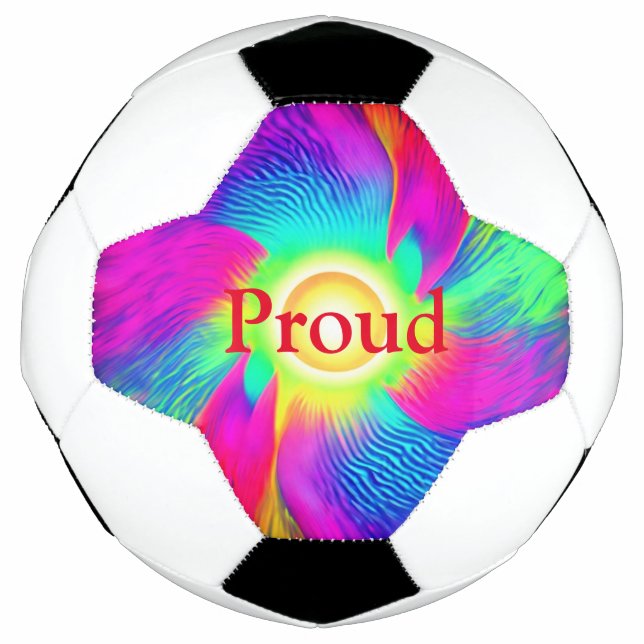 Rainbow "Proud" Gay Soccer Ball (Vorderseite)