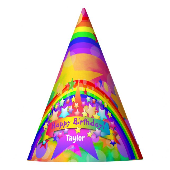 Rainbow Psychedelic Party Hat HAMbWG Partyhütchen (Vorderseite)