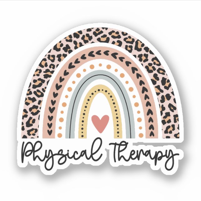 Rainbow PT PTA Physikalischer Therapeut Geschenk Aufkleber (Vorderseite)