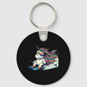 Rainbow-Puder-Reiter Süßes Alpen-Einhorn-Ski Schlüsselanhänger