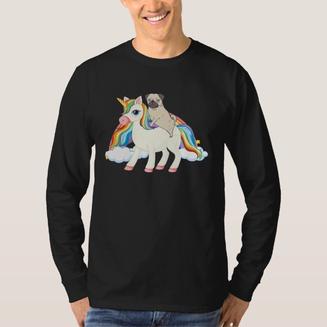 Rainbow Pug Unicorn Pug Themed  Pugicorn T-Shirt (Vorderseite)
