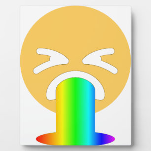 rainbow puke emoji fotoplatte