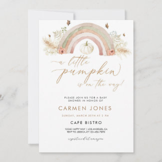 Rainbow Pumpkin Baby Dusche Einladung Herbst