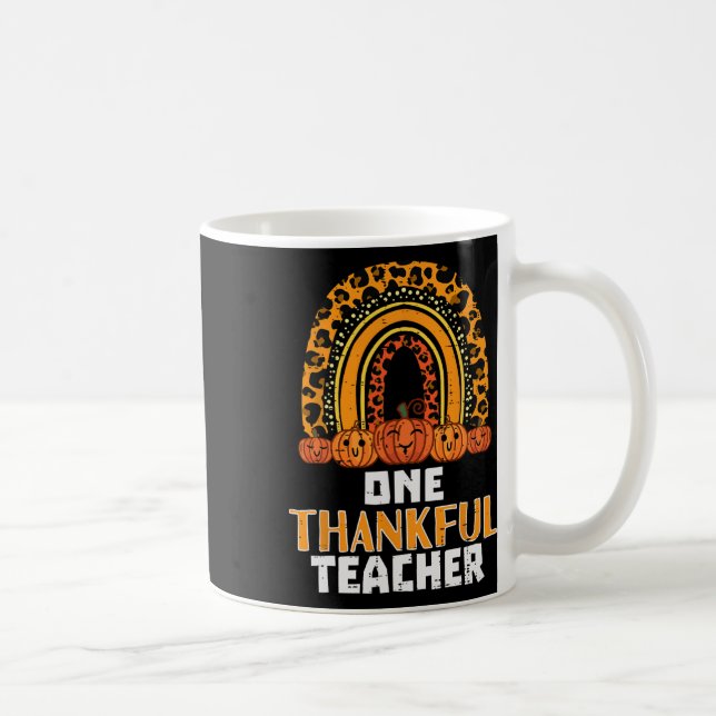 Rainbow Pumpkin One Thanksgi Teacher Fall Kaffeetasse (Rechts)