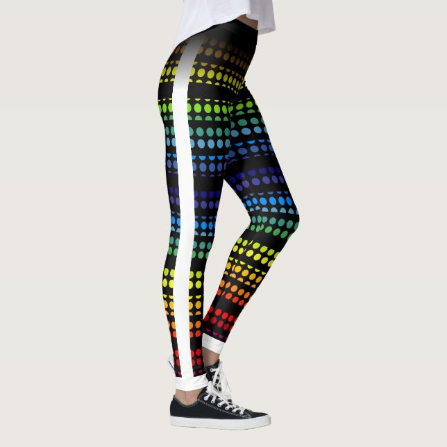 Rainbow-Punkt für Schwarz Wählen Sie Ihre eigene F Leggings (Rechts)