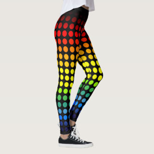 Rainbow-Punkte auf schwarz Leggings