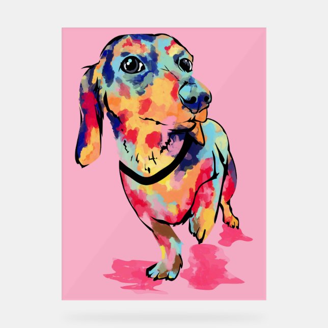 Rainbow Pup Acrylschild (Vorderseite)