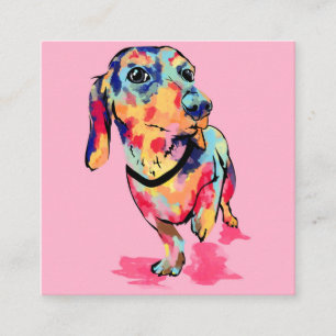 Rainbow Pup Quadratische Visitenkarte