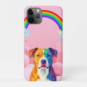 Rainbow Pup - Whimsical Dog Portrait with Pastel S Case-Mate iPhone Hülle