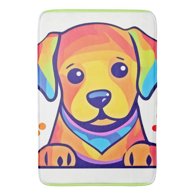 Rainbow Puppy-Liebe Badematte (Vorderseite Vertikal)