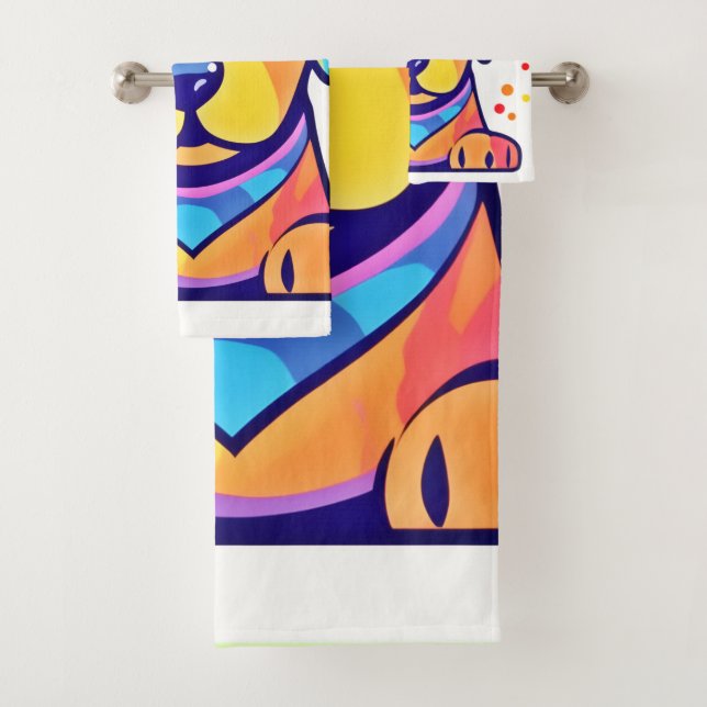 Rainbow Puppy-Liebe Badhandtuch Set (Insitu)
