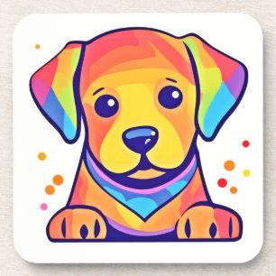 Rainbow Puppy-Liebe Getränkeuntersetzer