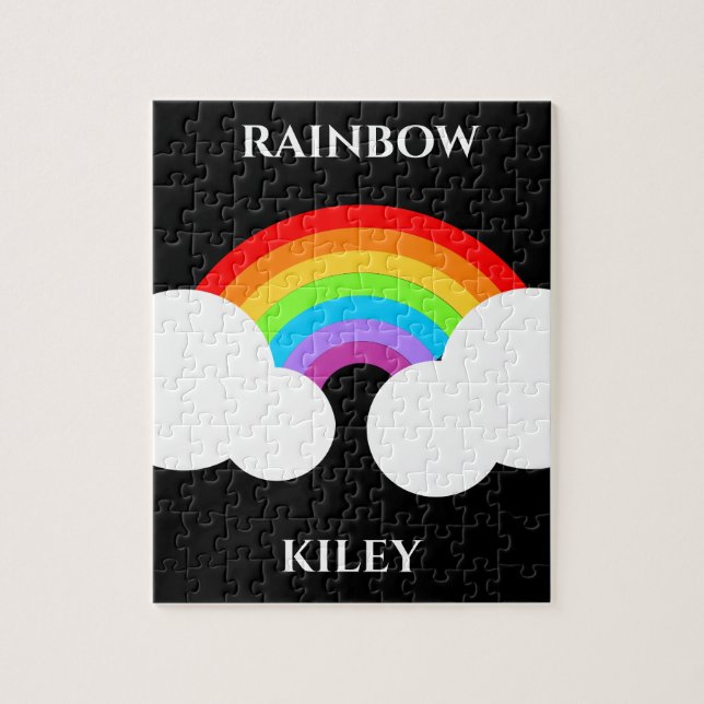 Rainbow Puzzle mit Kindernamen. (Vertikal)