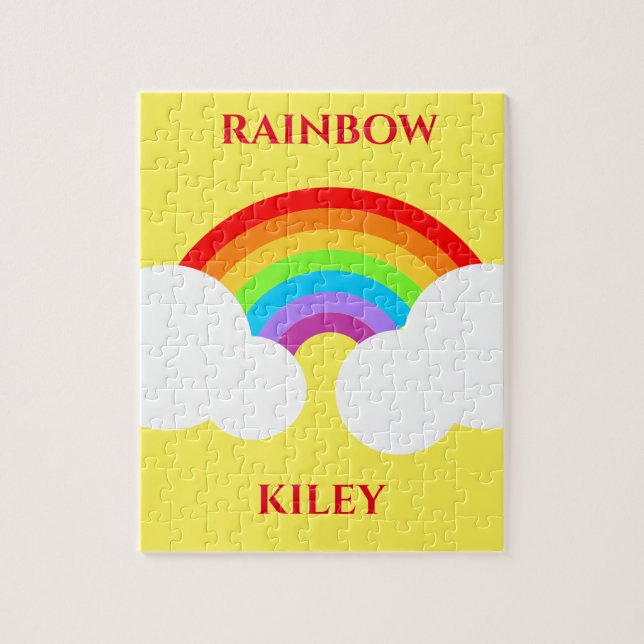 Rainbow Puzzle mit Kindernamen. (Vertikal)