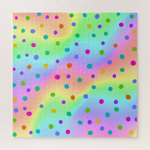 Rainbow Puzzle mit Polka Dots