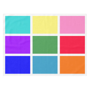 Rainbow-Quadrate auf Weiß Tischdecke