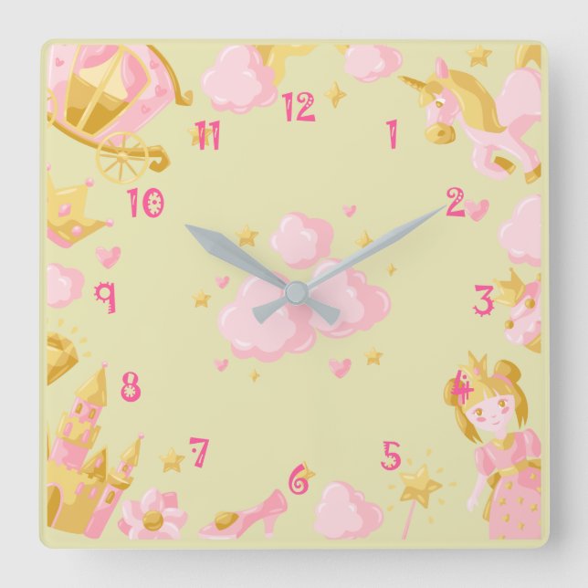 Rainbow  quadratische wanduhr (Vorderseite)