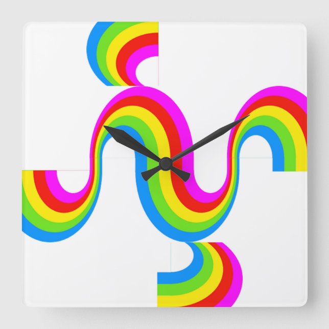 RAINBOW QUADRATISCHE WANDUHR (Vorderseite)
