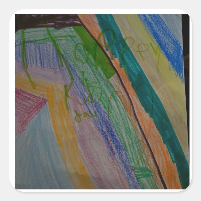 Rainbow Quadratischer Aufkleber (Vorderseite)