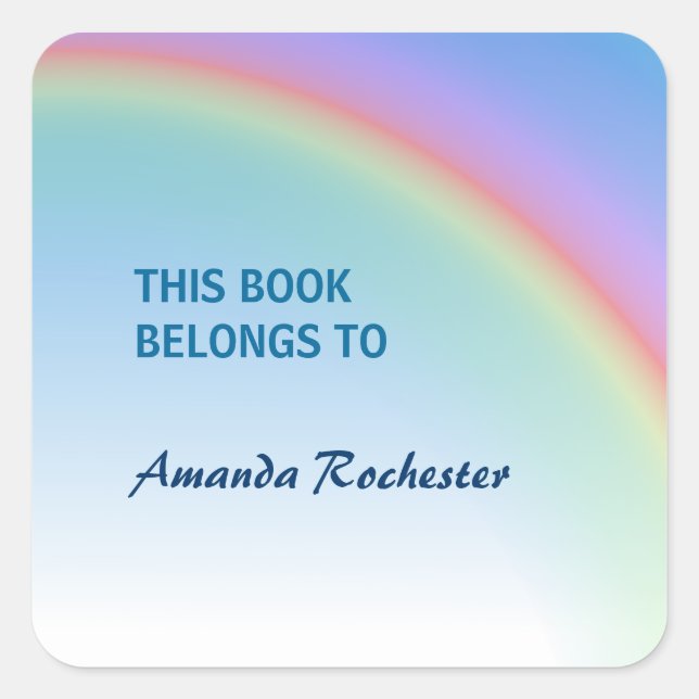 Rainbow Quadratischer Aufkleber (Vorderseite)