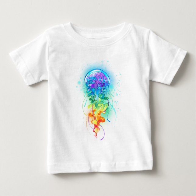 Rainbow-Qualle Baby T-shirt (Vorderseite)