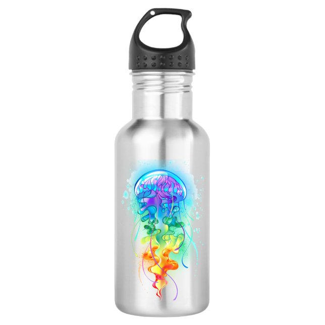 Rainbow-Qualle Edelstahlflasche (Vorderseite)