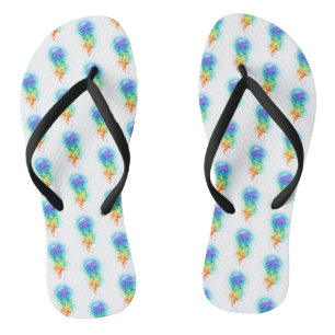 Rainbow-Qualle Flip Flops