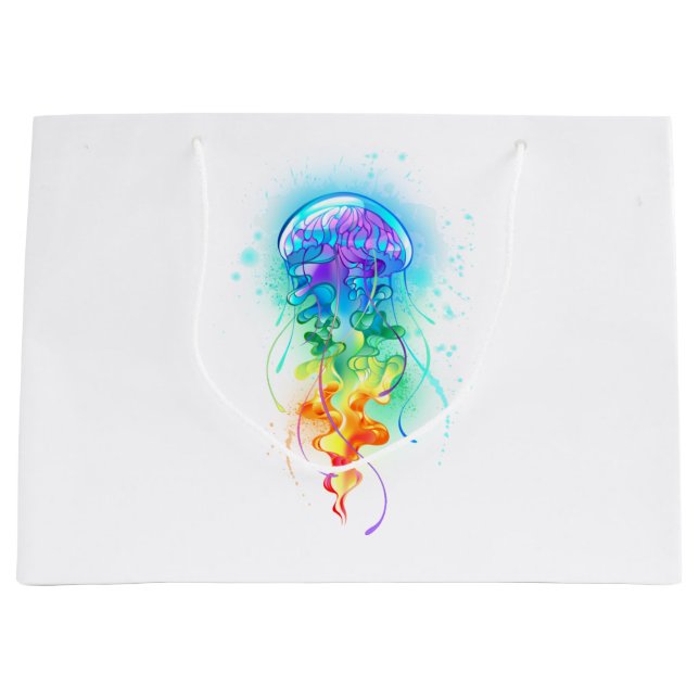 Rainbow-Qualle Große Geschenktüte (Vorderseite)