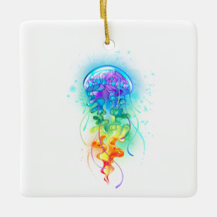Rainbow-Qualle Keramikornament