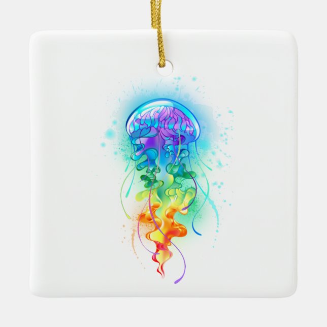 Rainbow-Qualle Keramikornament (Vorderseite)