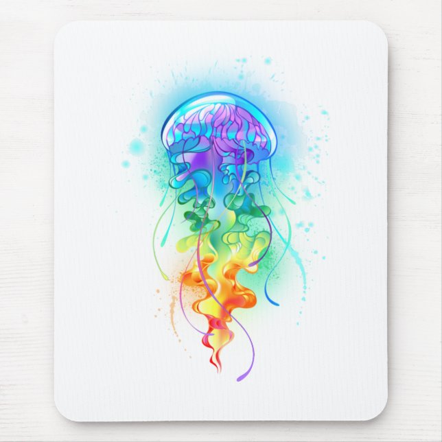 Rainbow-Qualle Mousepad (Vorne)
