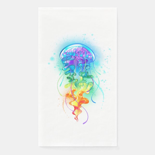 Rainbow-Qualle Serviette (Vorderseite)