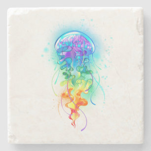 Rainbow-Qualle Steinuntersetzer
