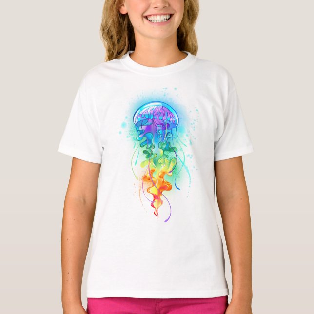 Rainbow-Qualle T-Shirt (Vorderseite)