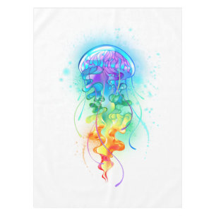 Rainbow-Qualle Tischdecke